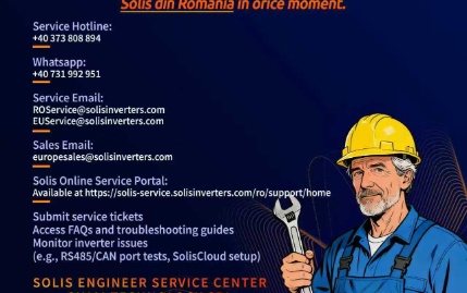 Informațiile de contact ale Centrului de service Solis pentru România Informațiile de contact ale Centrului de service Solis pentru România